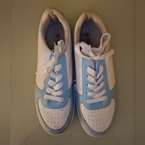 White and Blue Sneakers